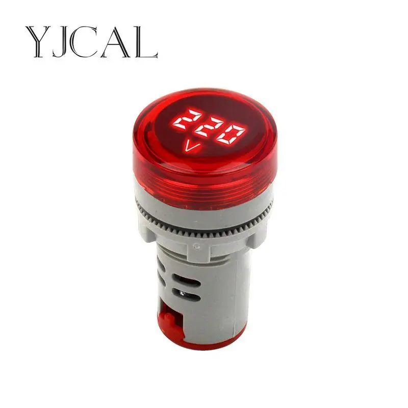 Mini LED Digital Display Voltmeter Alternating Current 60V-500V Digital Display Indicator Aperture 22mm Signal Lamp