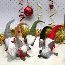Рождественский шведский эльф томте Санта гном плюшевые куклы Клауса ручной работы Дерево Висячие украшения Рождественские Праздничные вечерние принадлежности