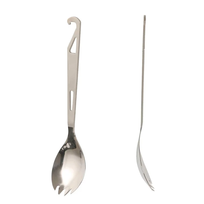 Ligero tenedor-cuchara tenedor cuchara de titanio Camping mochila cubiertos Mini portátil cuchara tenedor al aire libre EDC herramienta