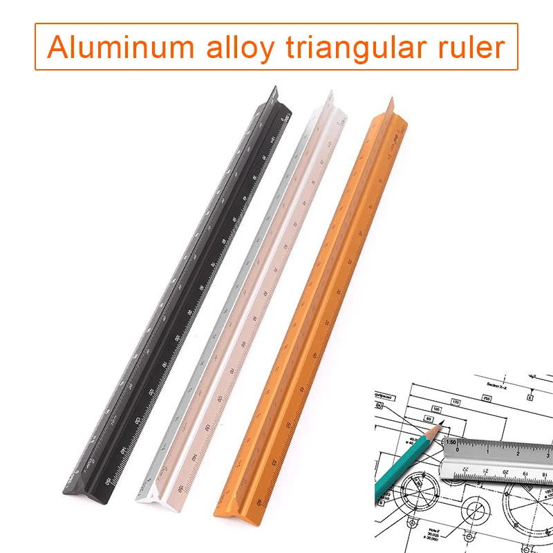 

30cm Triangular Architect Scale Ruler Aluminum Scale Ruler for Drafting LSMK99