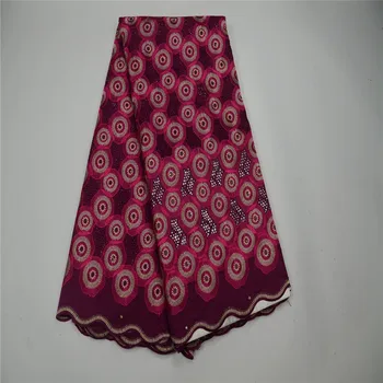 

African Cord Lace High Quality French Lace Fabric with Plenty Stones Red Color African Lace Fabric For Nigerian Wedding HJ318-1