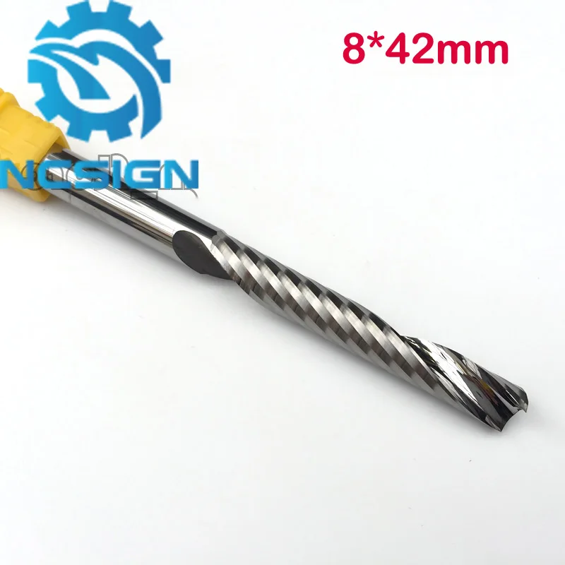 Carbide endmill two Flute Spiral CNC Router Milling Wood Cutter Bits 8mm×42mm