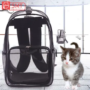 

SMARTPET Transparent Pet Summer Space Capsule Breathable Puppy Backpack Carrier Cat Dog Outdoor Traveling Bag Extensible Backbag