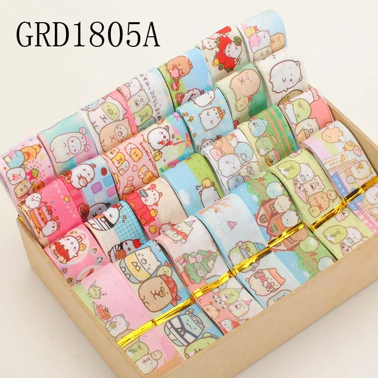 

NEW random set 22/25mm mixed Japanese cartoon sumikko gurashi psttern printed grosgrain ribbons ,1Y/style