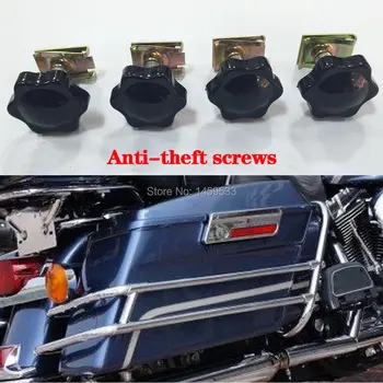 

Motorcycle Black Security Theft Deterrent Saddlebag Saddle bag Luggage Lock Hardware Mount Fit For Harley Street Glide & Touring