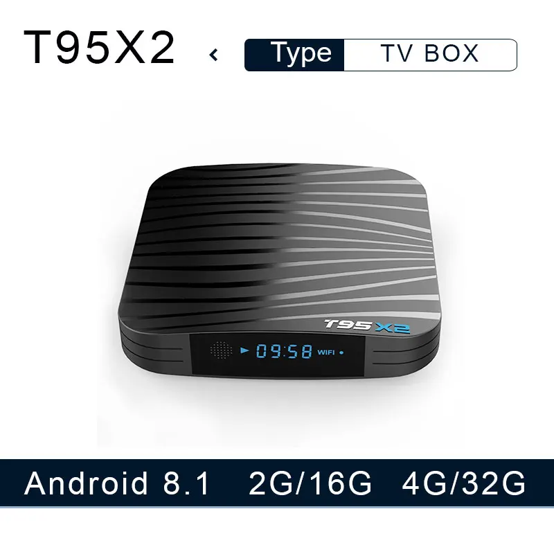 T95X2 ТВ коробка Android 8 1 OS Smart tv Box 2 г/16 ГБ 4 г/32 Amlogic S905X2 четырехъядерный г Wifi |