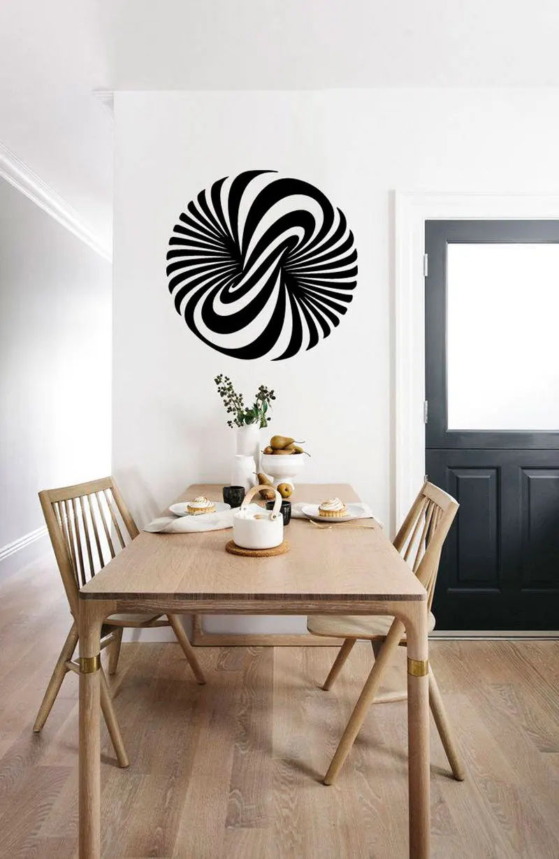 Круглая Оптическая иллюзия виниловая Съемная Наклейка на стену 3D Круглый домашний декор для гостиной, спальни, кухни SJ10