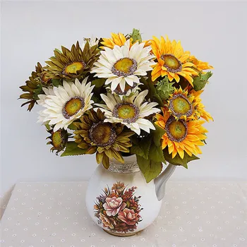 

Flone Artificial fake Sunflowers Bouquet Flowers wedding home party Room Table flower arrangement Decoration accessories