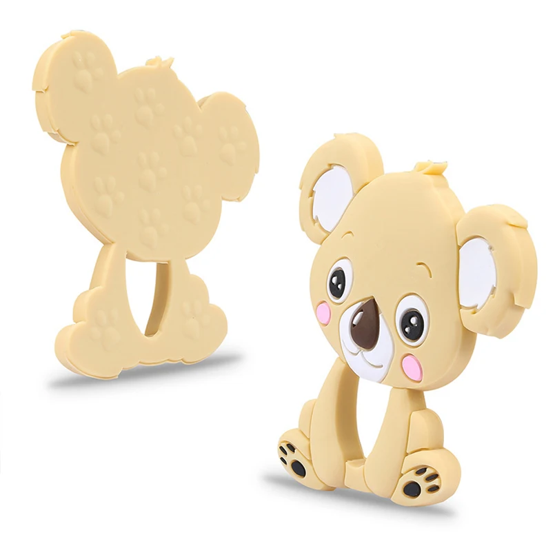 

100pcs Koala Baby Teethers Silicone 0-12 Months Teethers Pacify Comfort Bite Teether Chew Nursing Pendant Tooth Training Toys