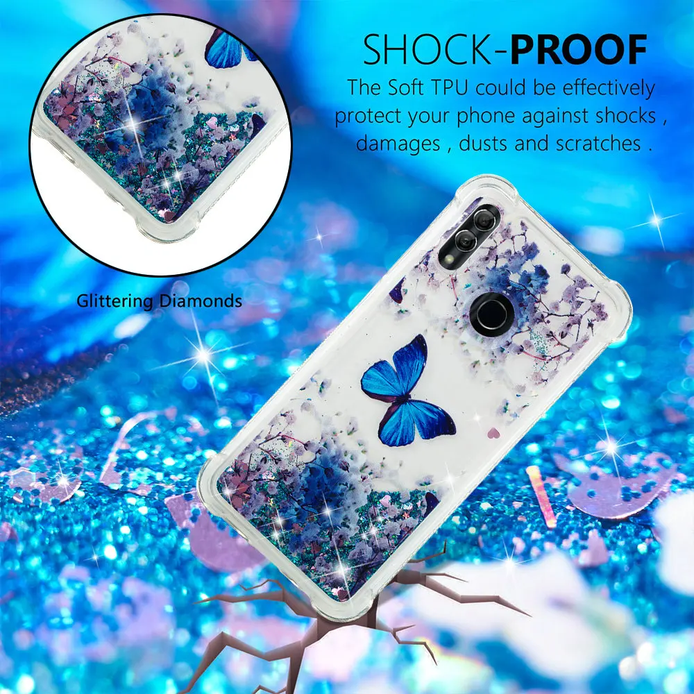 Cartoon Paris Bling skin Glitter Quicksand Liquid Mobile Phone Clear Back case For Sony XZ2 Compact L2 XA2 XA1 XZ1 XZ Premium |