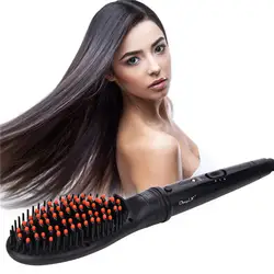 Профессиональный Керамика выпрямитель для волос щетка Выпрямитель волос электрическая расческа без каблука IronTemperature регулировки щетка
