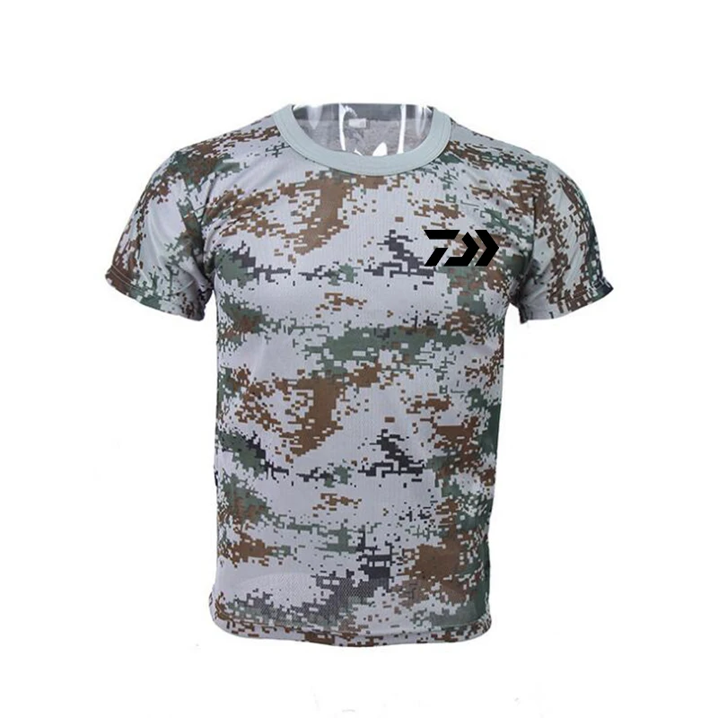 Roupas de Camuflagem de Manga Roupas de Proteção Cor ao ar 4 Livre Pesca Curta secagem Rápida Wicking Respirável Anti uv Solar Camisa Daiwa 5 High Quality Esporte e Lazer