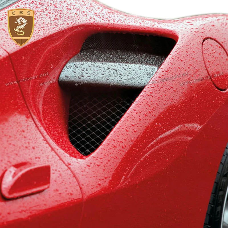 Накладка на боковой воздухозаборник из углеродного волокна для Ferrari 488, комплекты для кузова автомобиля, боковые части, впускные клапаны, автомобильные аксессуары, Стайлинг автомобиля