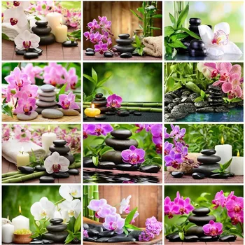 

MTEN Full Diamond Embroidery Flower 5D Diy Diamond Painting Orchid Diamond Mosaic Home Decor Christmas Gift