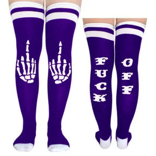 

Fashion Women Men Funny Letter Over Knee Sports Socks Cotton Long Socks for Football Soccer