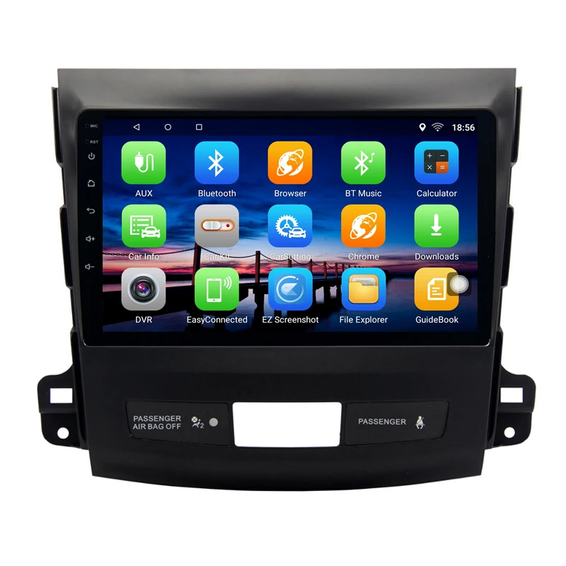 Cheap 9" 2+32G 2.5D IPS Android 8.1 Car DVD Multimedia Player GPS for Mitsubishi Outlander 2006-2012 / Peugeot 4007 radio navigation 1