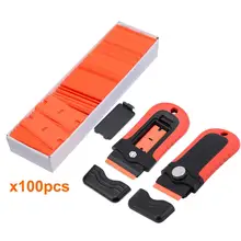 Price Compare FOSHIO 100pcs 1.5" Razor Blade+Glass Ceramic Cleaning Scraper Auto Window Tint Tool Vinyl Car Wrap Film Sticker Remove Squeegee Best Price