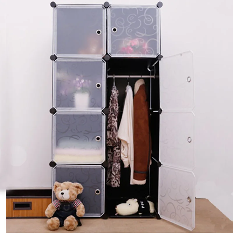 Simple Combination Hanging Closet Child Wardrobe Storage Cabinet