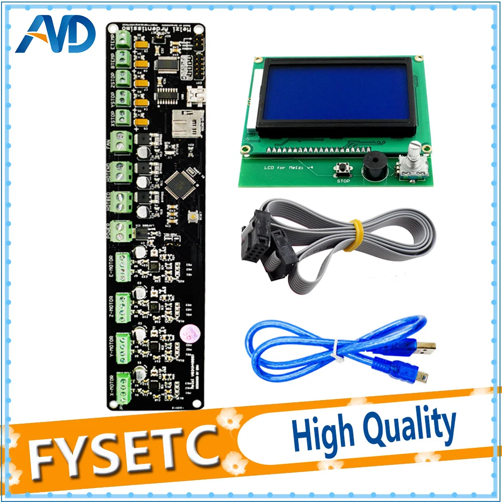 Best 12864LCD+3D printer control board DIY kit part tronxy Melzi 2.0 1284P 3D PRINTER PCB BOARD IC ATMEGA1284P accessories