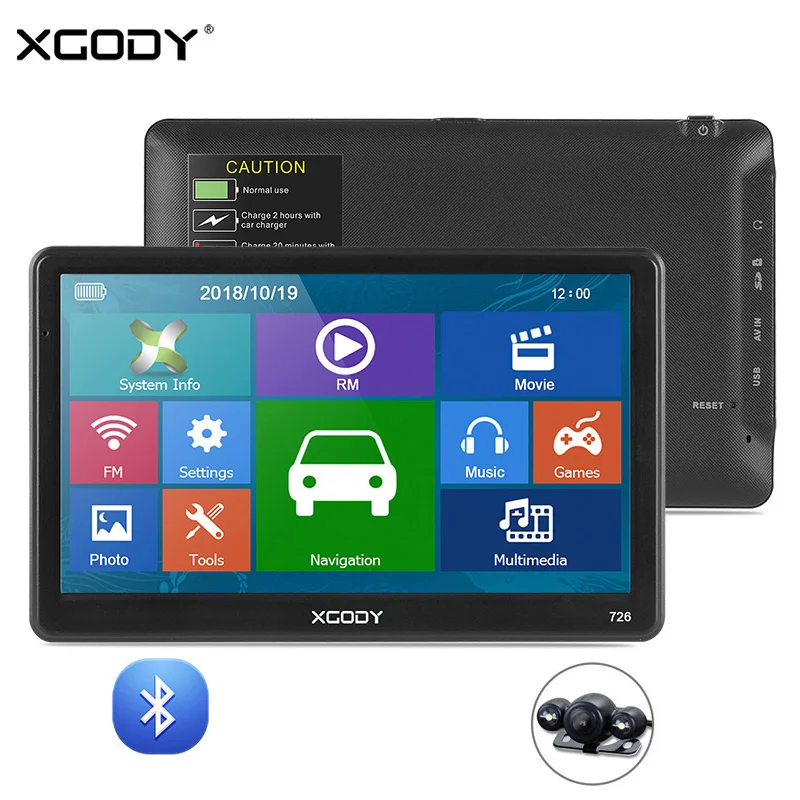 XGODY 7/'/' GPS Navigation System Car Truck LGV SAT NAV Lifetime Map BT USB