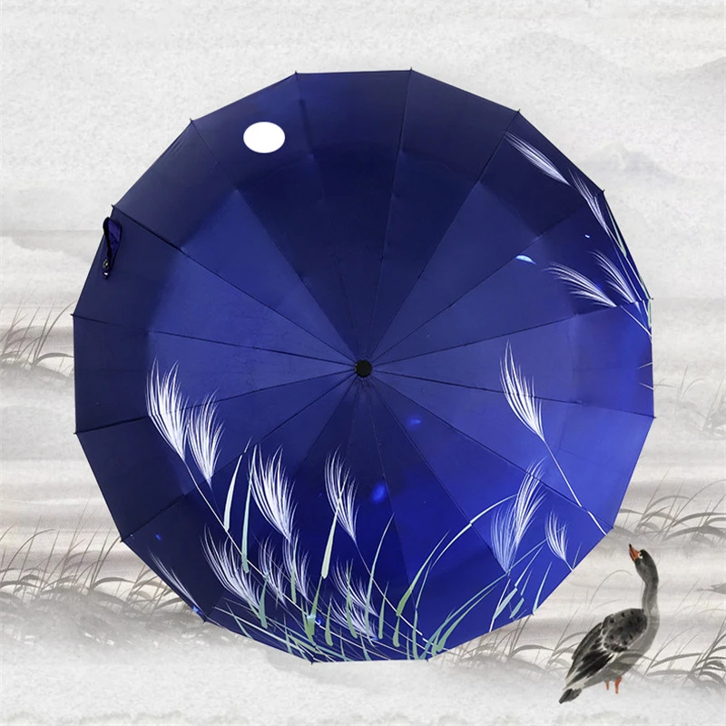 

16 Bone Non Automatic Umbrella Romantic Reed Women Rain Gear Protection Parapluie Guarda Chuva Parasol Paraguas Christmas Gift