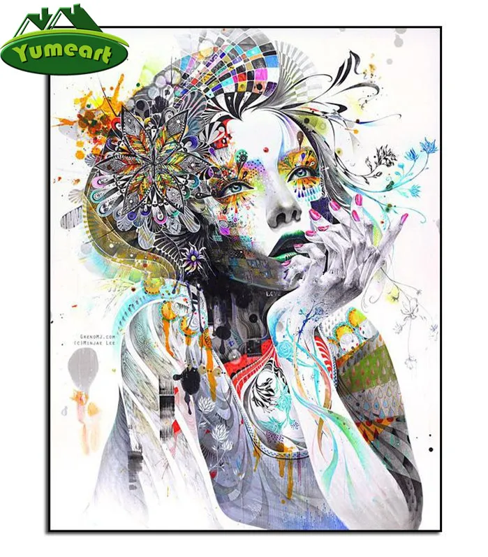 

Yumeart 5D Diamond Embroidery Flower Girl Mosaic Crafts Square Full Diamond Diy Painting Pattern Rhinestones Kits for Needlework