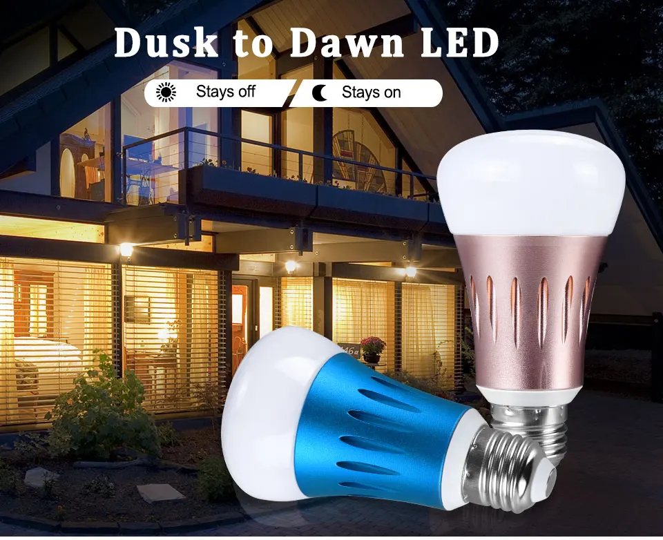 LED Sensor Bulb E27 15W AC220V 110V Dusk To Dawn Light Bulb Day Night Light LED Sensor Lamp For Christmas Home Outdoor Lighting (1)