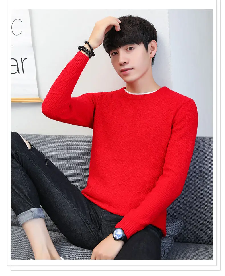 2019 Autumn False Two-piece Pullover Men Cotton Thicken Knitted Sweater Men Winter Simulation 2 Mens Sweaters Male Drop-shipping 18
