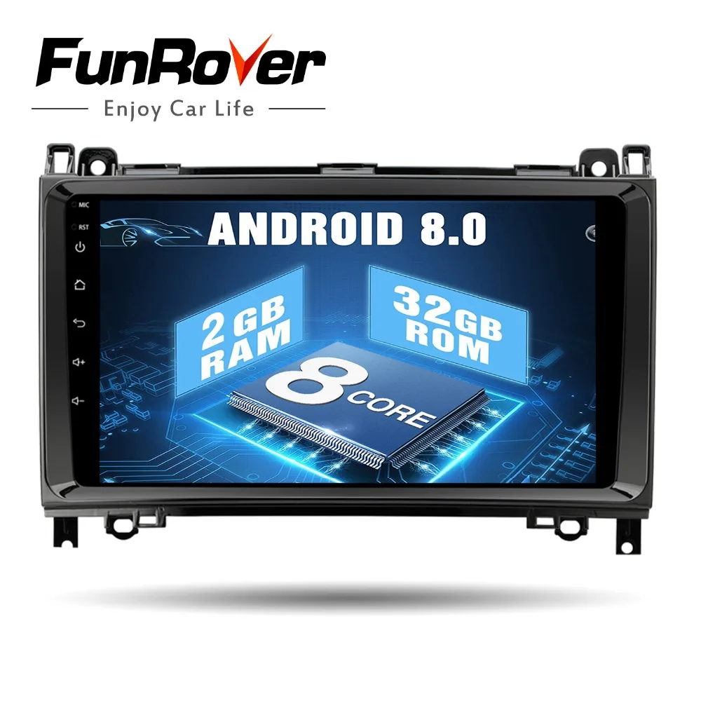 

Funrover 9" 2 din 8 Core Android 8.0 Car DVD player for Mercedes Benz B200 w209 a160 w245 radio gps navigation wifi EQ RDS FM BT