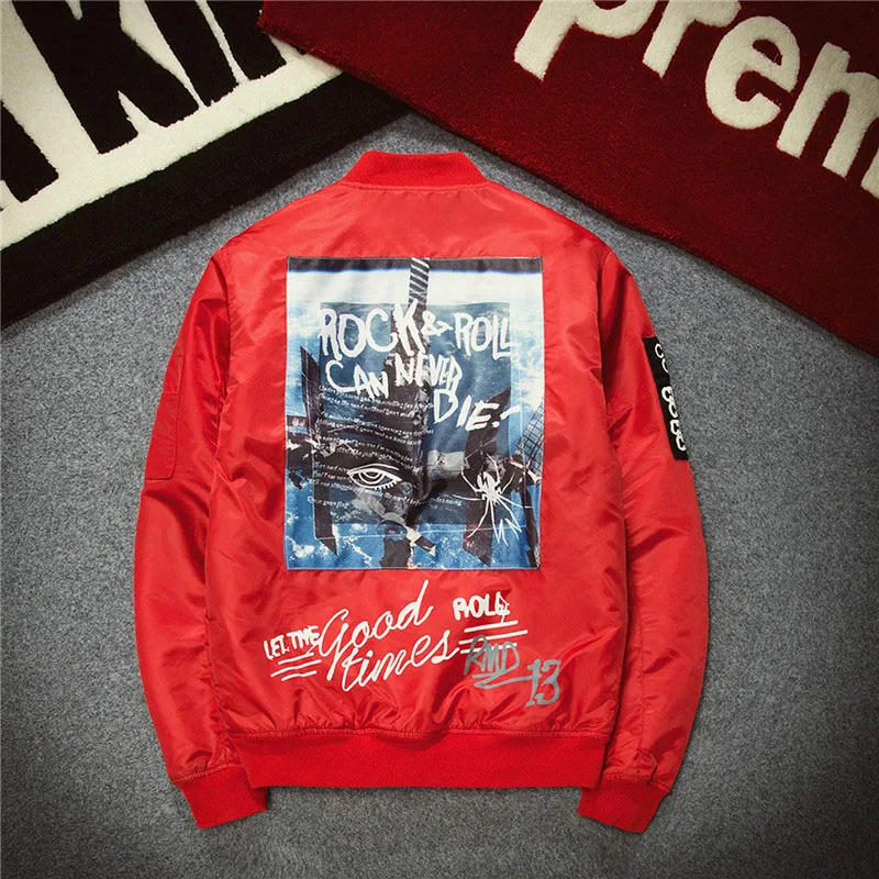 Billig Aolamegs Jacke Männer Print Plus Größe Stehen Kragen Bomber Jacke Mode Lässig Outwear Mantel der Männer Bombe Baseball Jacken Marke neue