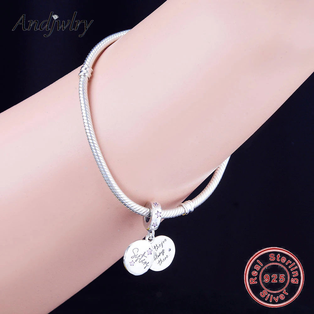 Браслет Pandora Charms из стерлингового серебра 925 пробы, серьги кулон Forever Sisters, очаровательные женские украшения DIY Berloque 925