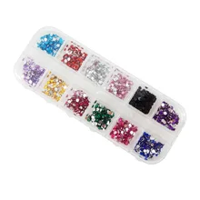 2000pcs in 12color 2.5MM False Rhinestones Decoration with Hard Case for Nail Art Manicure-NT022