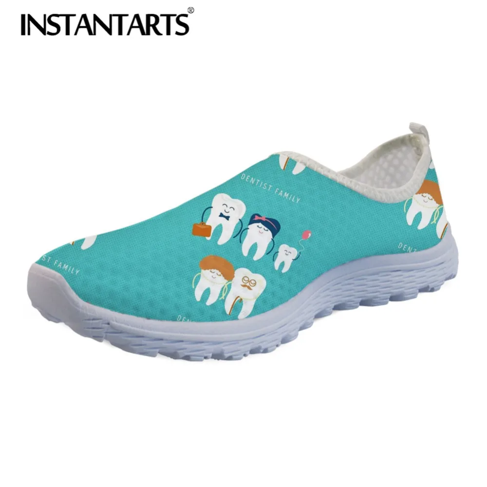 INSTANTARTS/Забавные 3D Мультяшные зубные зубы; женские летние кроссовки; светильник; пляжная обувь для девочек-подростков; женская обувь на плоской подошве