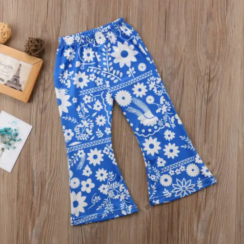 Штаны леггинсы с цветочным принтом для маленьких девочек|Брюки| |
