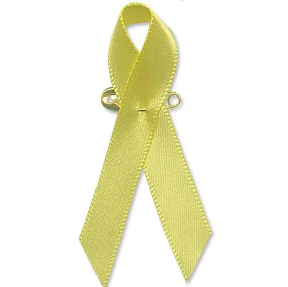 yellow awareness ribbon bow