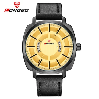 

LONGBO Brand Luxury Casual Simple Design Men Quartz Watches Leather Date Calendar Men Sports Watches Waterproof Wristwatch 3008