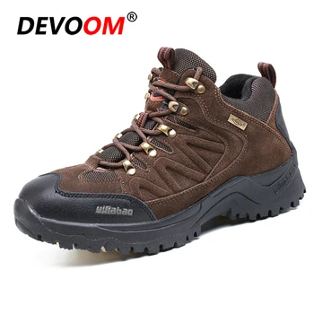 

New Hot Style Men Hiking Shoes Winter 2018 hombre Tracking Sports Warm Fur Snow Boots Cotton Inside Antiskid Bottom Shoes Man
