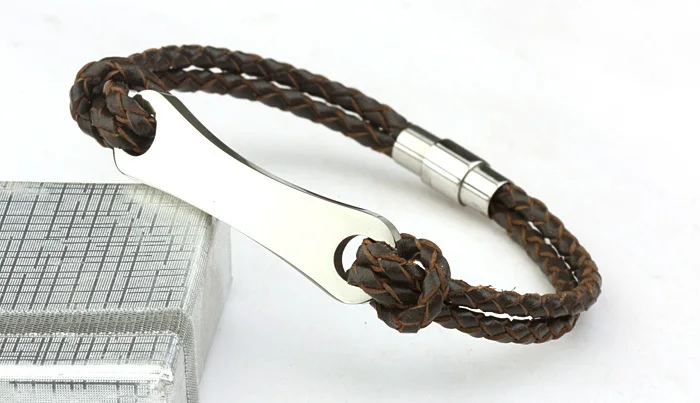 Monogram Name Stainless Steel Bracelets For Men Custom Jewelry Monogram Name Stainless Steel Bracelets For Men Custom Jewelry Leather Bracelet New Unique Id Dropshipping في