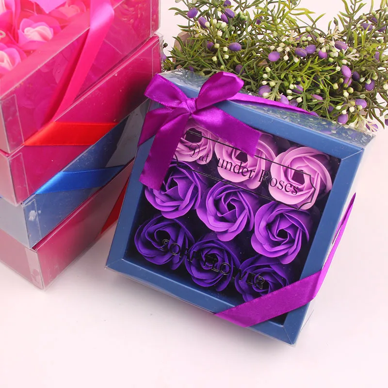 9 шт./лот искусственный бутоны роз Высокое качество мыло с запахом розы мыло в подарочной коробке для дома Одежда для свадьбы, дня рождения украшения