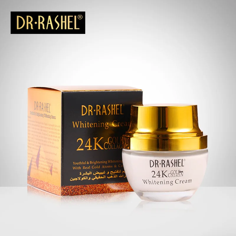 DR. RASHEL 24K золотой отбеливающий крем с коллагеном, дневной крем, увлажняющий, Осветляющий кожу, омолаживающий, Сужающий поры, уход за кожей, гладкий