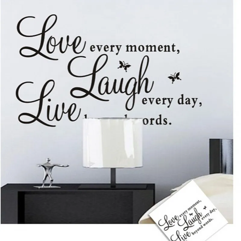 Hot 1pc Different Design Wall Decals Art Word Stickers Removable Wall Stickers Home Decoration Wall Decor