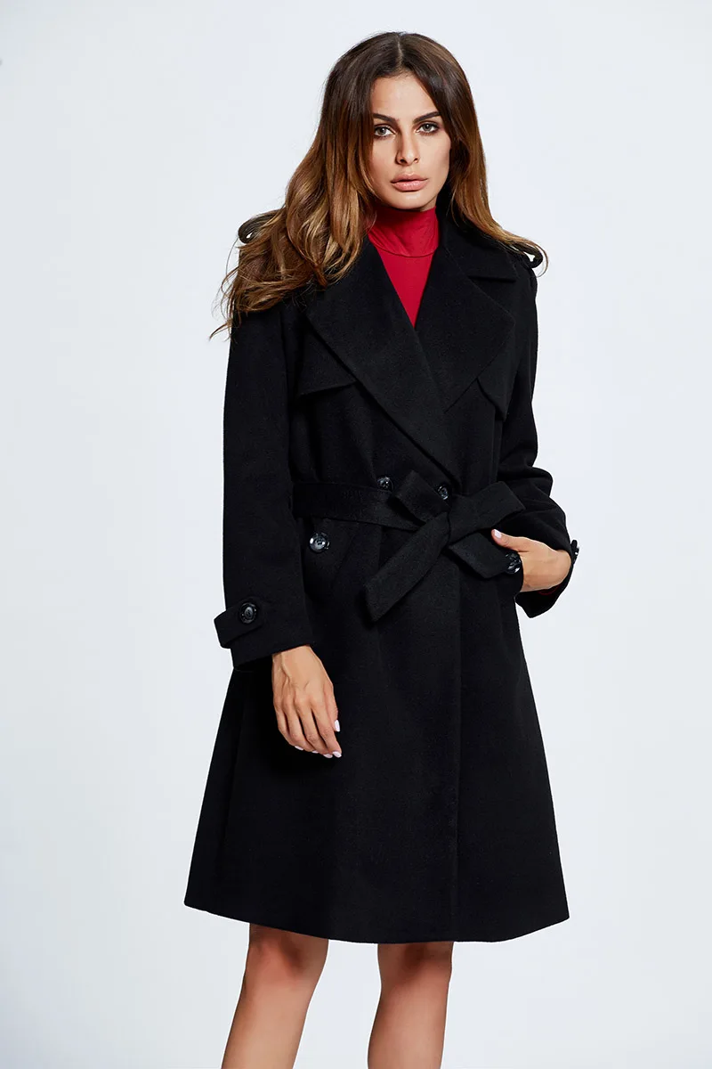 Autumn Winter Coat Women Warm Cotton Wool Coat Long Women's Coat European Fashion Trench