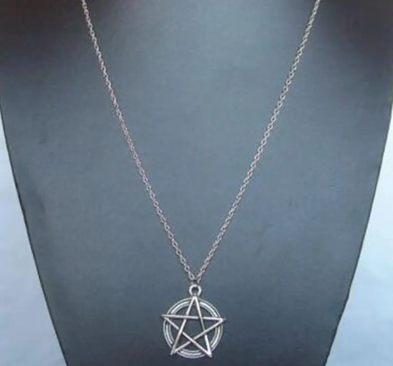 

Fashion Vintage Silver Earth Mother Goddess Pentagram Star Charm Pendant Necklace - Wicca Pagan Witch Jewelry Gift