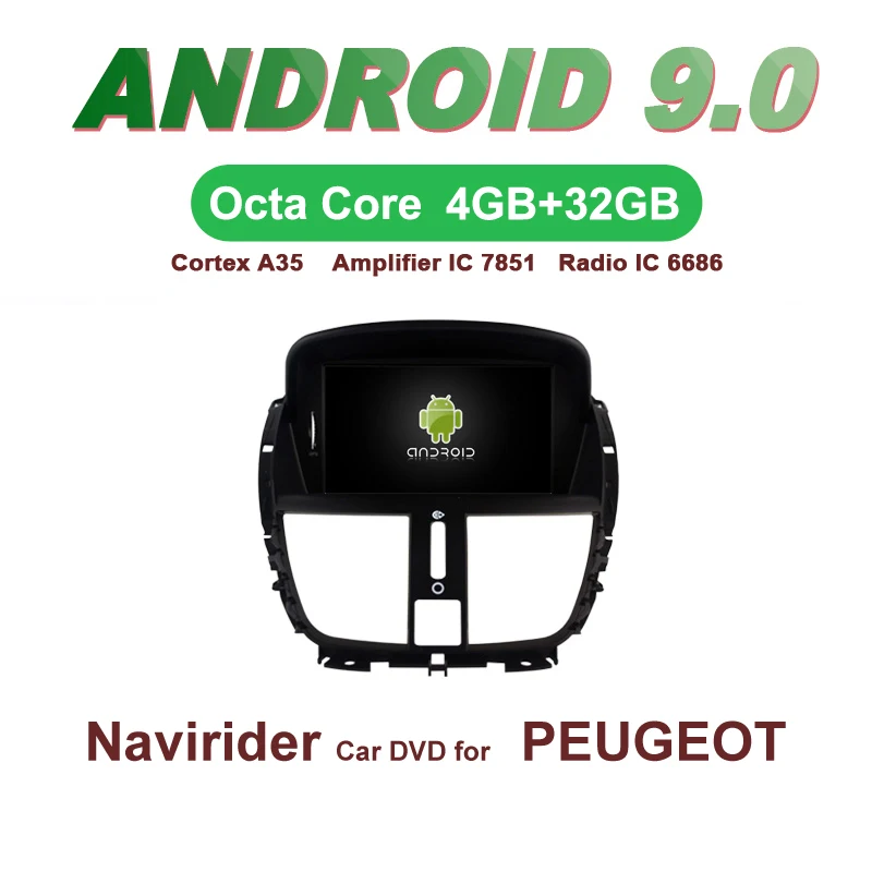 

OTOJETA Car GPS 7inch Android 9.0 Radio FOR PEUGEOT 207 head unit bluetooth Navigation Capacitive screen support mirror link