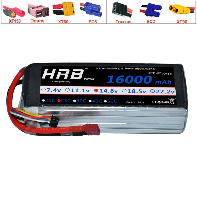 Аккумулятор hrb lipo 4S 14,8 V 5000mAh 5200mah 6000mah 8000mah 10000mah 12000mah 16000mah 22000mah mAh 50C для радиоуправляемого вертолета квадрокоптера