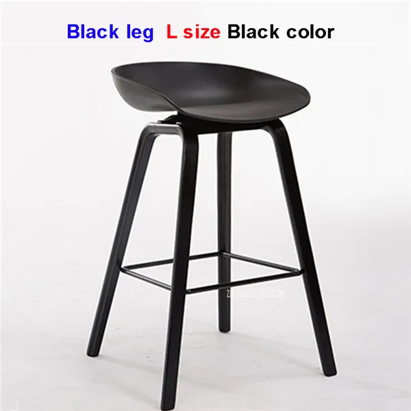 2 предмета в комплекте минималистский современный цельно деревянный барный стул с ABS счетчик барный стул Северной ветра модные креативные популярные фурнитура стул 65/75 см - Цвет: L-Black-Black
