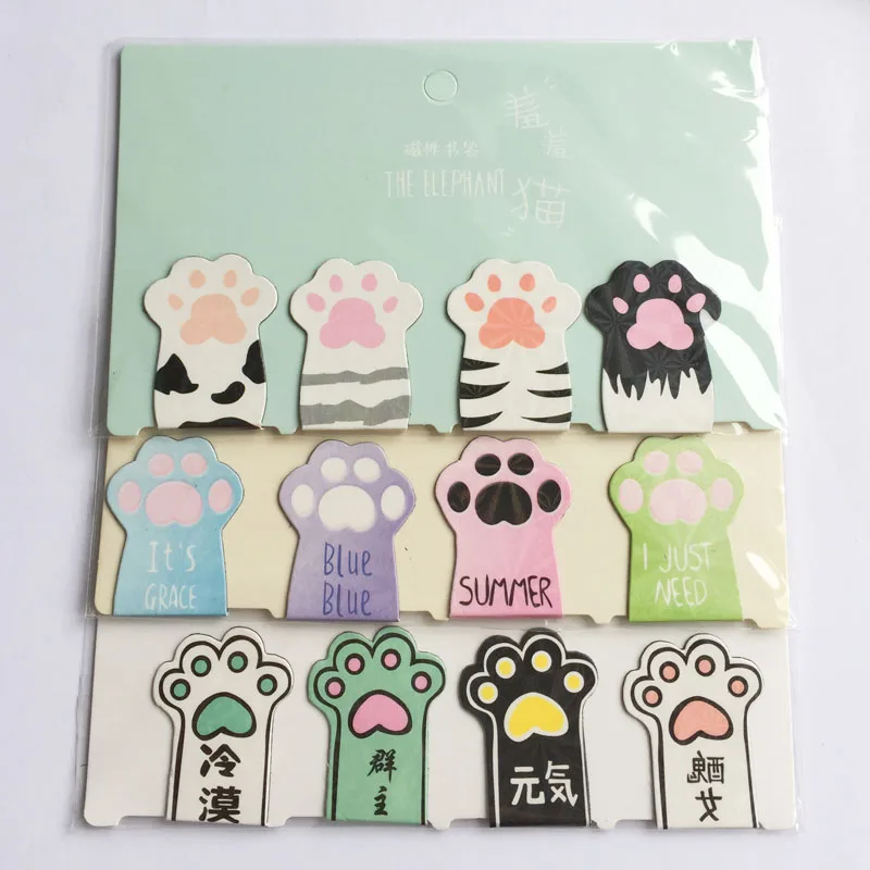 4 шт./компл. Kawaii Cat Paw магнитные книжные маркеры канцелярские товары школьные и