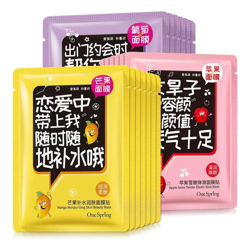 

1PC OneSpring Natural Fruit Essence Moisturizing Face Mask Sheet Peel Off Hydrating Oil Control Whitening Anti Aging Skin Care
