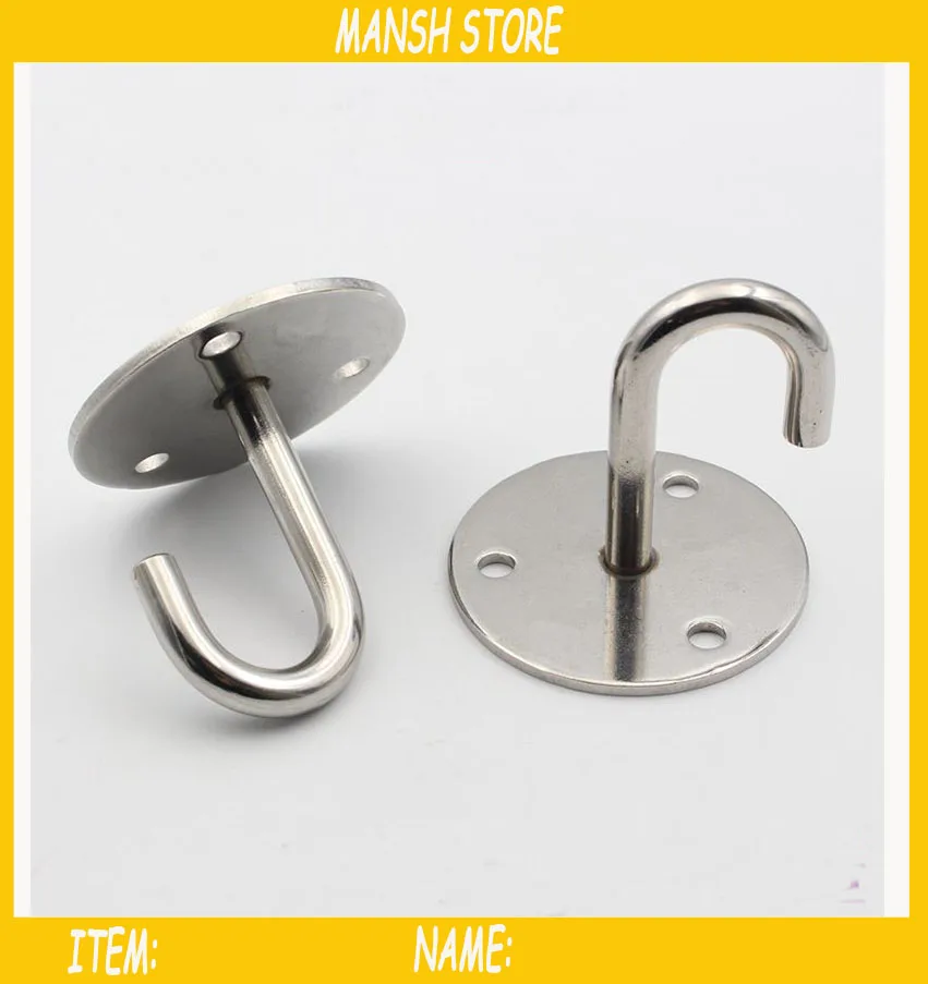 1pc 67*70mm Stainless Steel Hook Ceiling Hook for Fan Metal Hanger Free