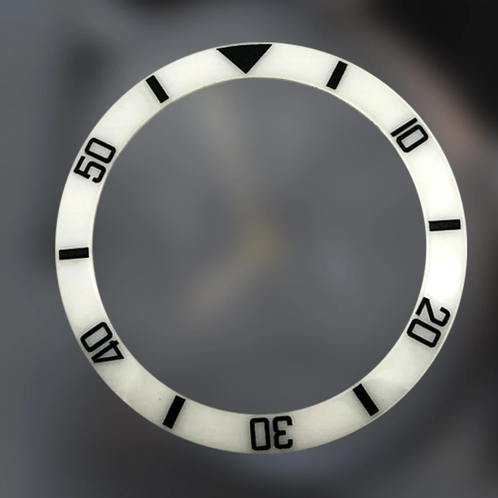 Запасные части часов, белый керамический БЕЗЕЛЬ 38 мм подходит для 40 мм Sub автоматические часы